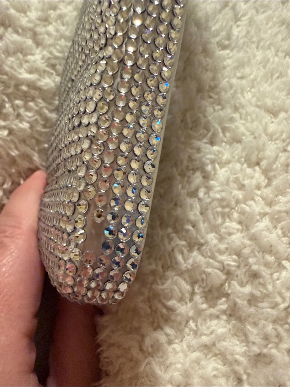 iPhone Rhinestone Bling Case - Silver